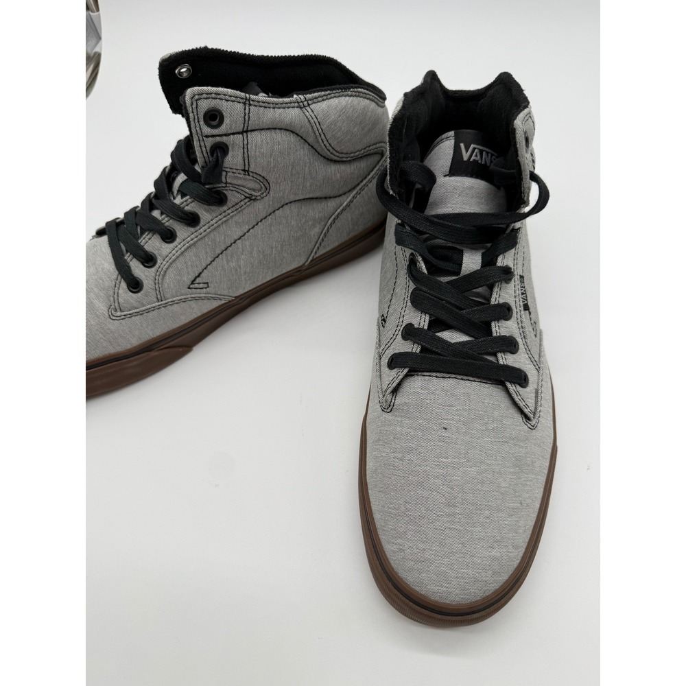 Vans High Top Sneakers Mens 11.5 Gray Excellent Heathered Gum Sole Skate Shoes - Picture 5 of 9